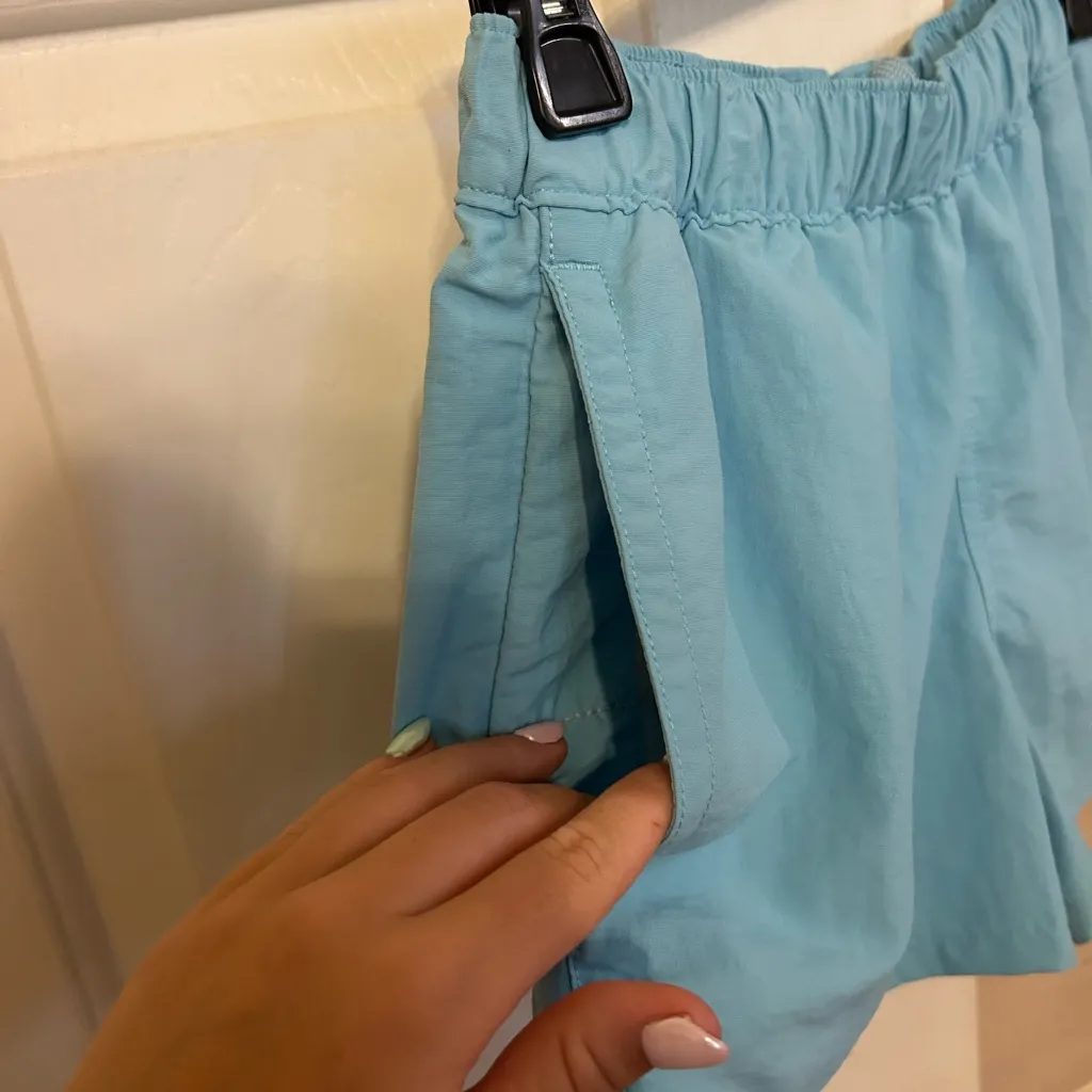 Patagonia Women's Athletic Shorts in Light Blue - Image 4