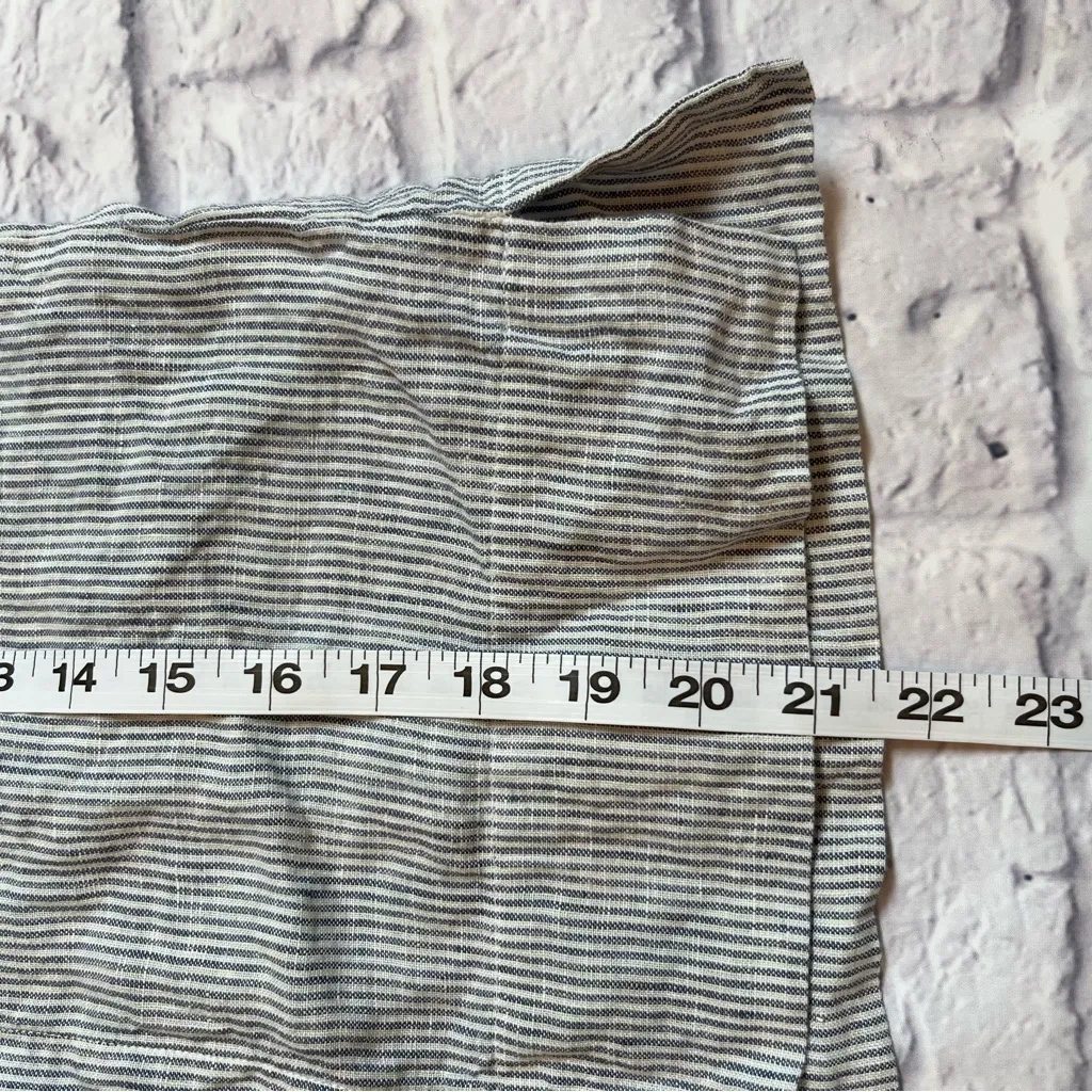 Quince 100% European Linen Camp Shirt Blue White Stripe Coastal Nautical XS - Image 5