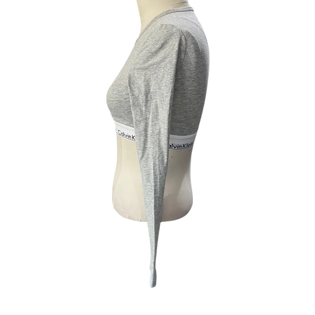 Calvin Klein Modern Cotton Long Sleeve Unlined Wireless Bralette Gray SIze XS - Image 5