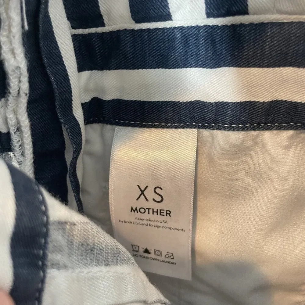 MOTHER Cut It Out Blue White Striped Jumpsuit Size XS - Image 7