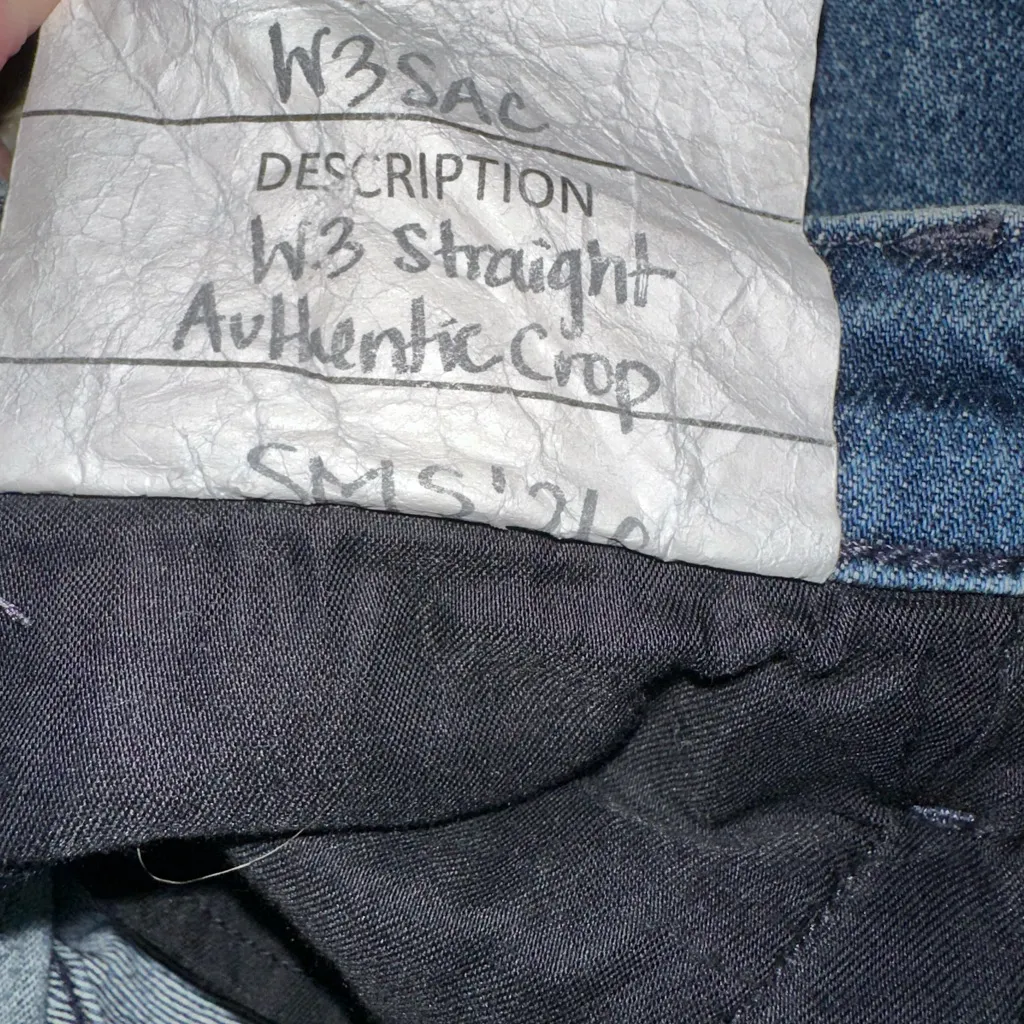 3X1 W3 Authentic High-Rise Cropped Straight-Leg Jeans in Chance EUC‎ Size 26 - Image 9