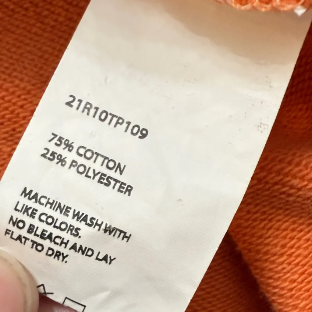 Nap Orange Cropped Crewneck Sweatshirt with Pocket and Front Tie size XXXL - Image 11