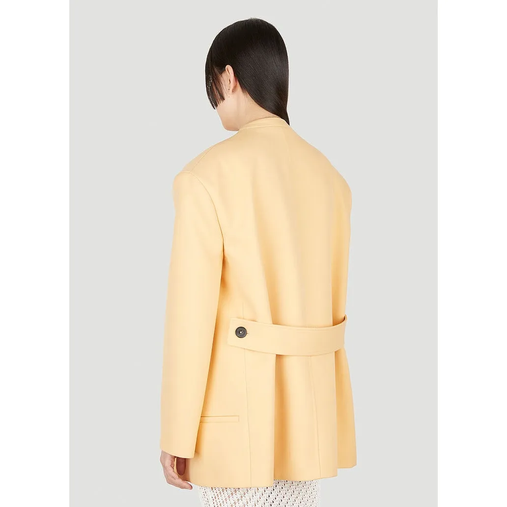 Jil Sander Oversized Collarless Wool Blazer Jacket Size 40 NWT - Image 2