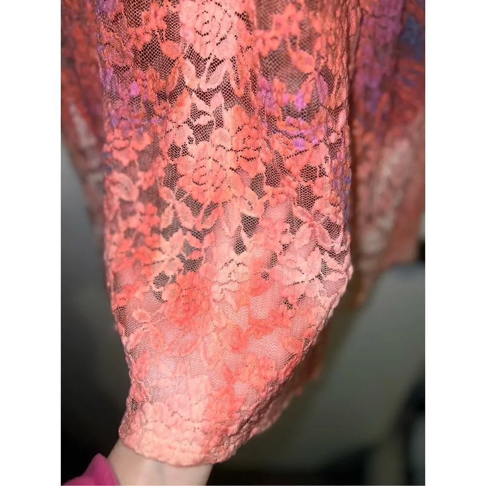 Women’s Asymmetrical Dress Long Top Tunic SMALL Orange - Image 5