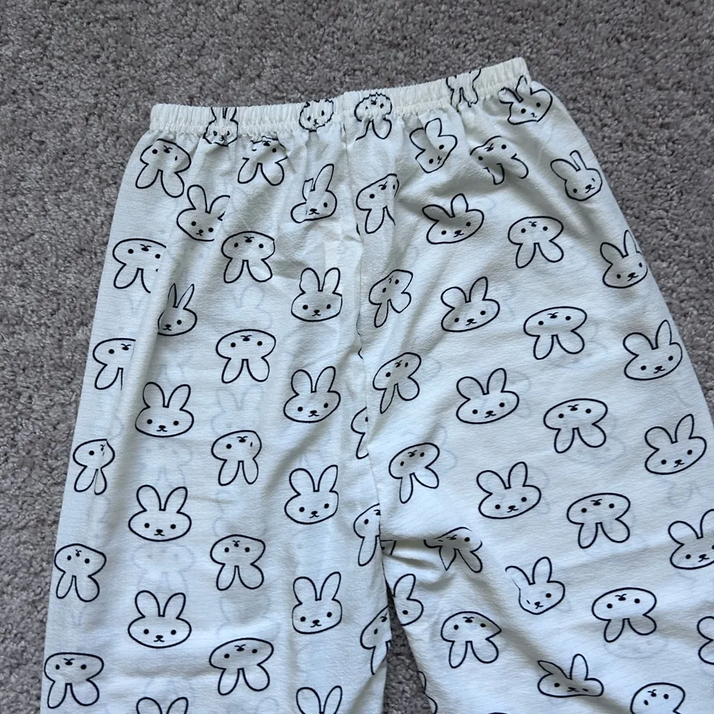 Bunny summer PJ pants. Xs White - Image 2