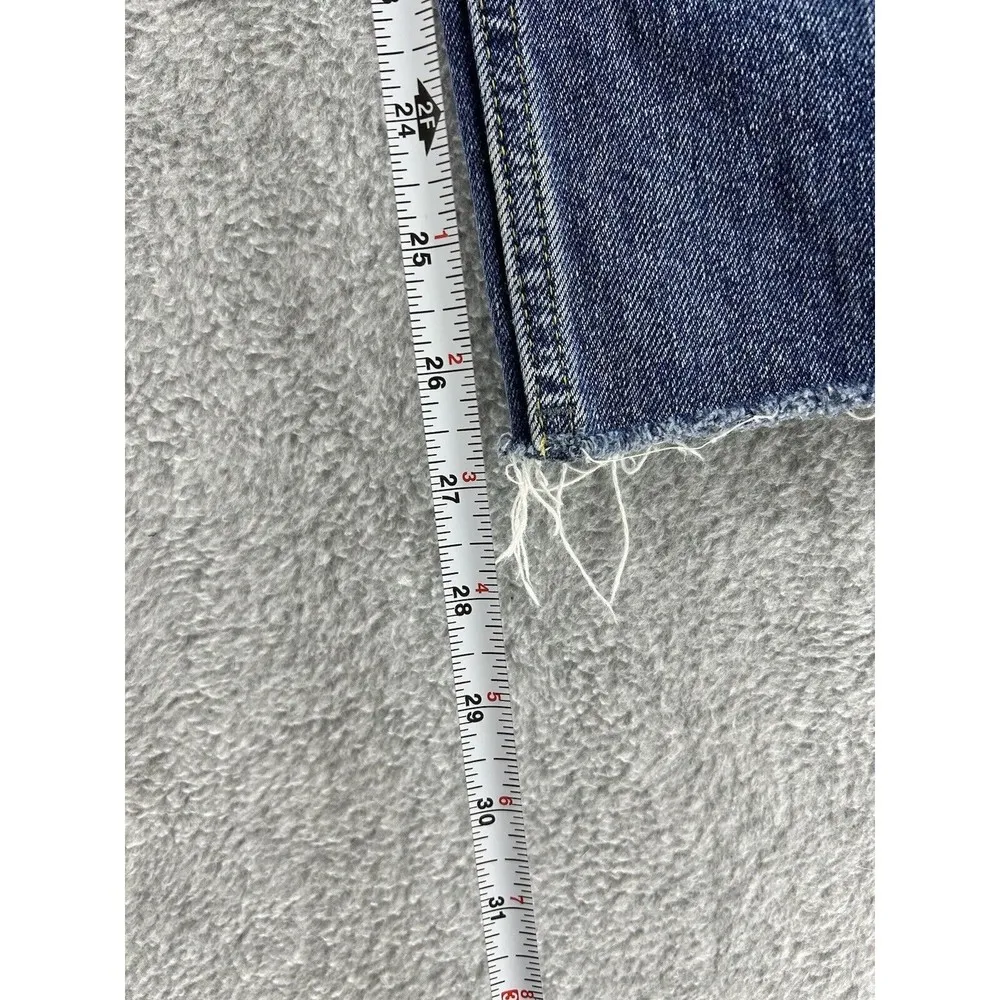 BDG Women's Blue Denim Jeans Jeans Paneled Jessye Size 26 Raw Hem Cropped - Image 8