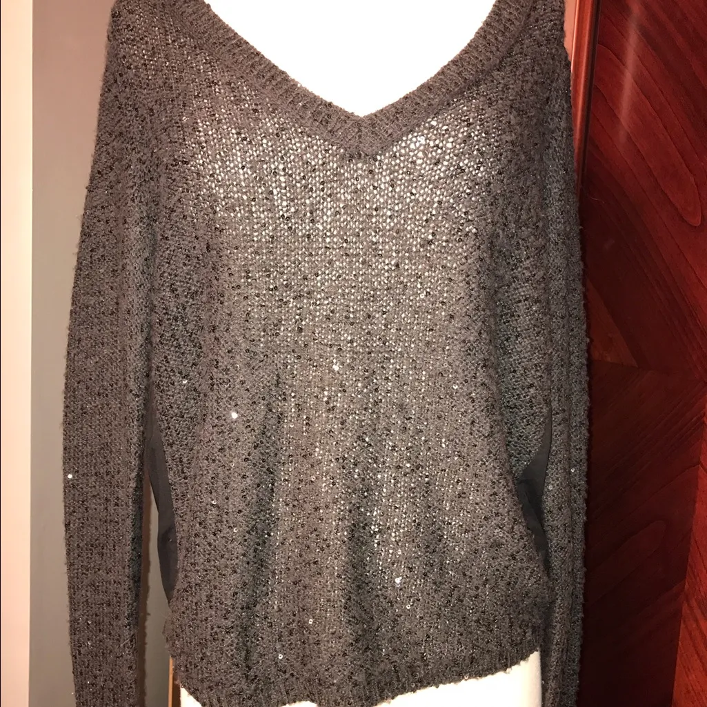 AEO Sequin Sweater with Mesh Tie Back - Image 3