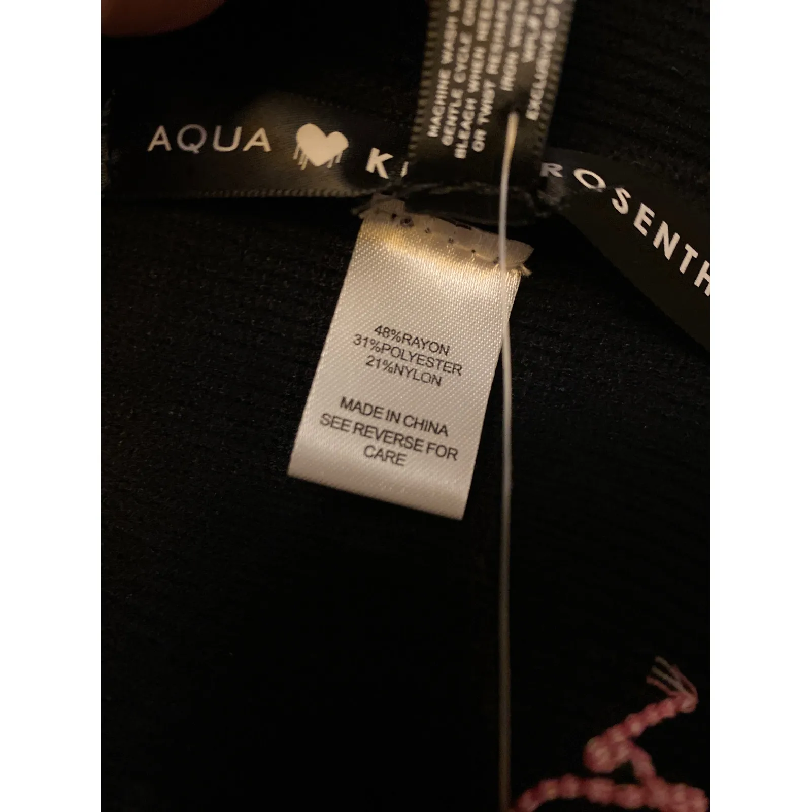 Brand New Aqua Kerri Rosenthal Women's OS Black Wrap Shawl Scarf Heart - Image 7