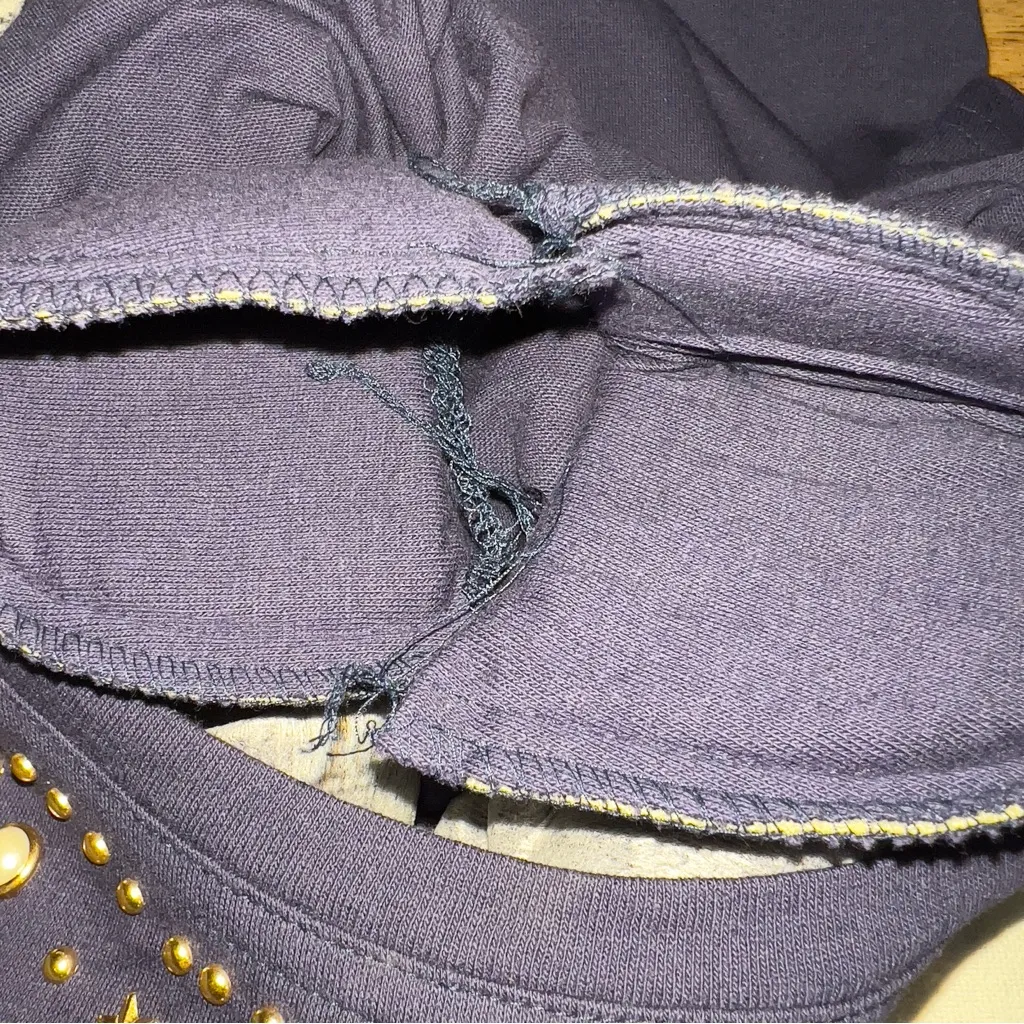 Basil Beaded Star Ladies Cotton Navy Size Large T Shirt : Box Y: Blue - Image 9