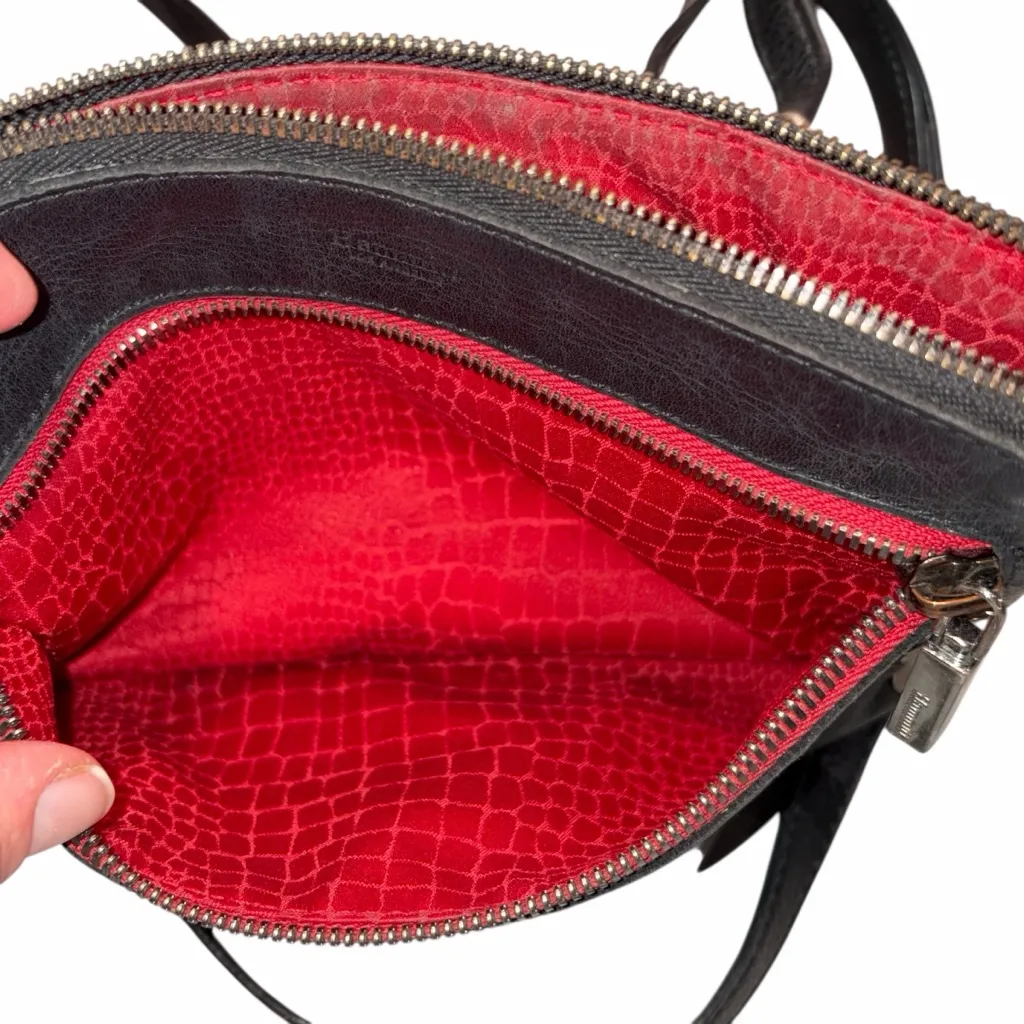 Hammitt Black & Gunmetal Leather Nash Small Crossbody Purse Bag Shoulder Bag - Image 11