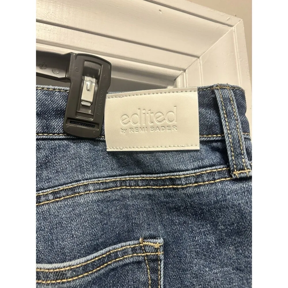 Edited by Remi Bader Women's Loose Straight Leg Denim Jeans Size 18 W Dark Wash Blue - Image 5