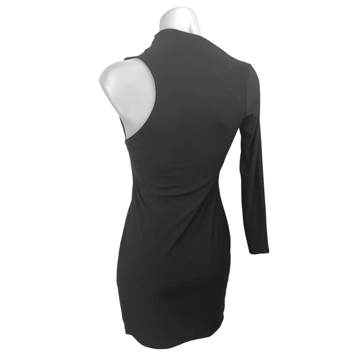 Club L Siren Black Cutout One Shoulder Long Sleeve Mini Stretch Bodycon Dress 6 - Image 2