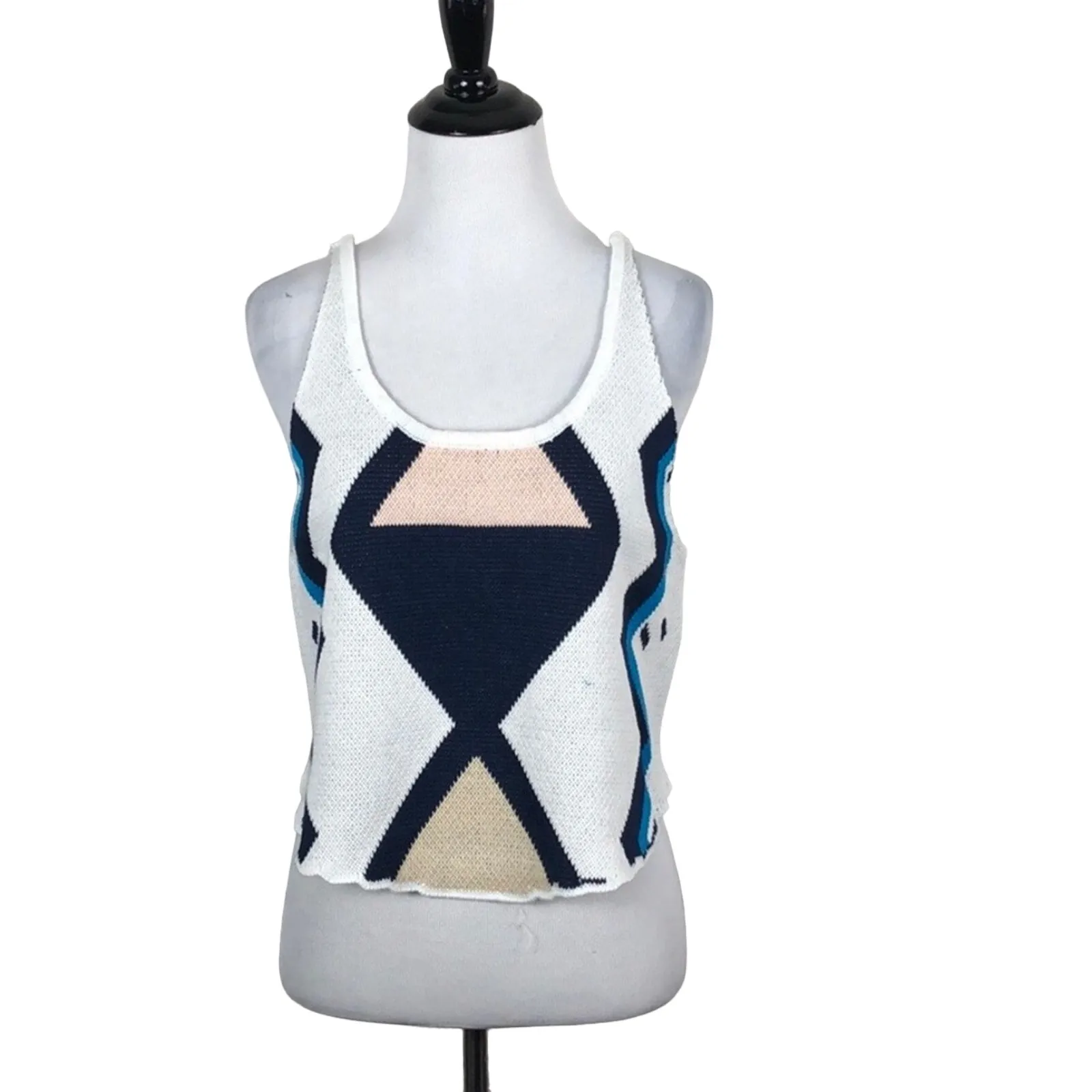 Somedays Lovin Top Tribal Knit Scalloped Hem Tank - Image 4