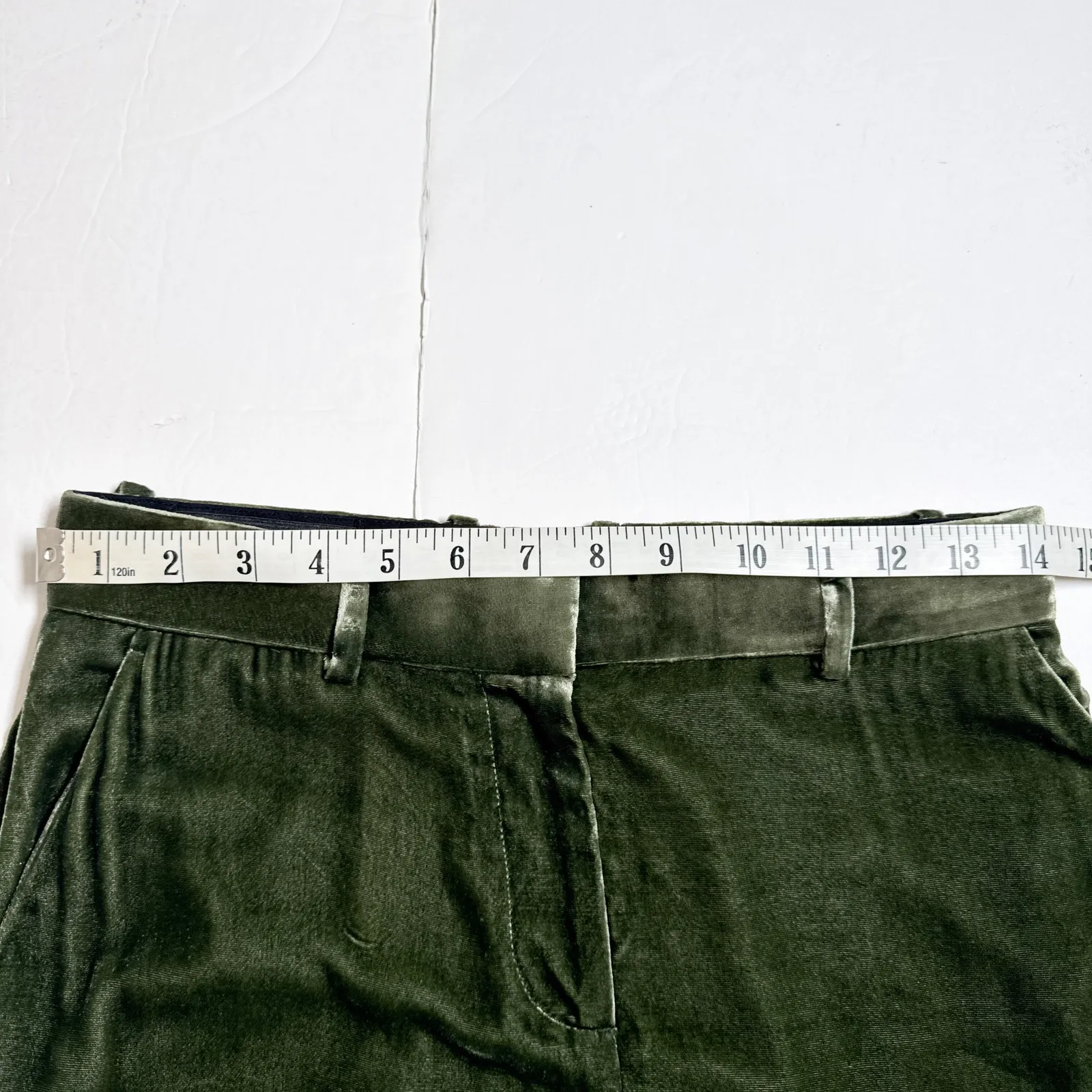 COS Green Silk Blend Velvet Straight Leg Pants Trousers Size 4 Small NWT - Image 13