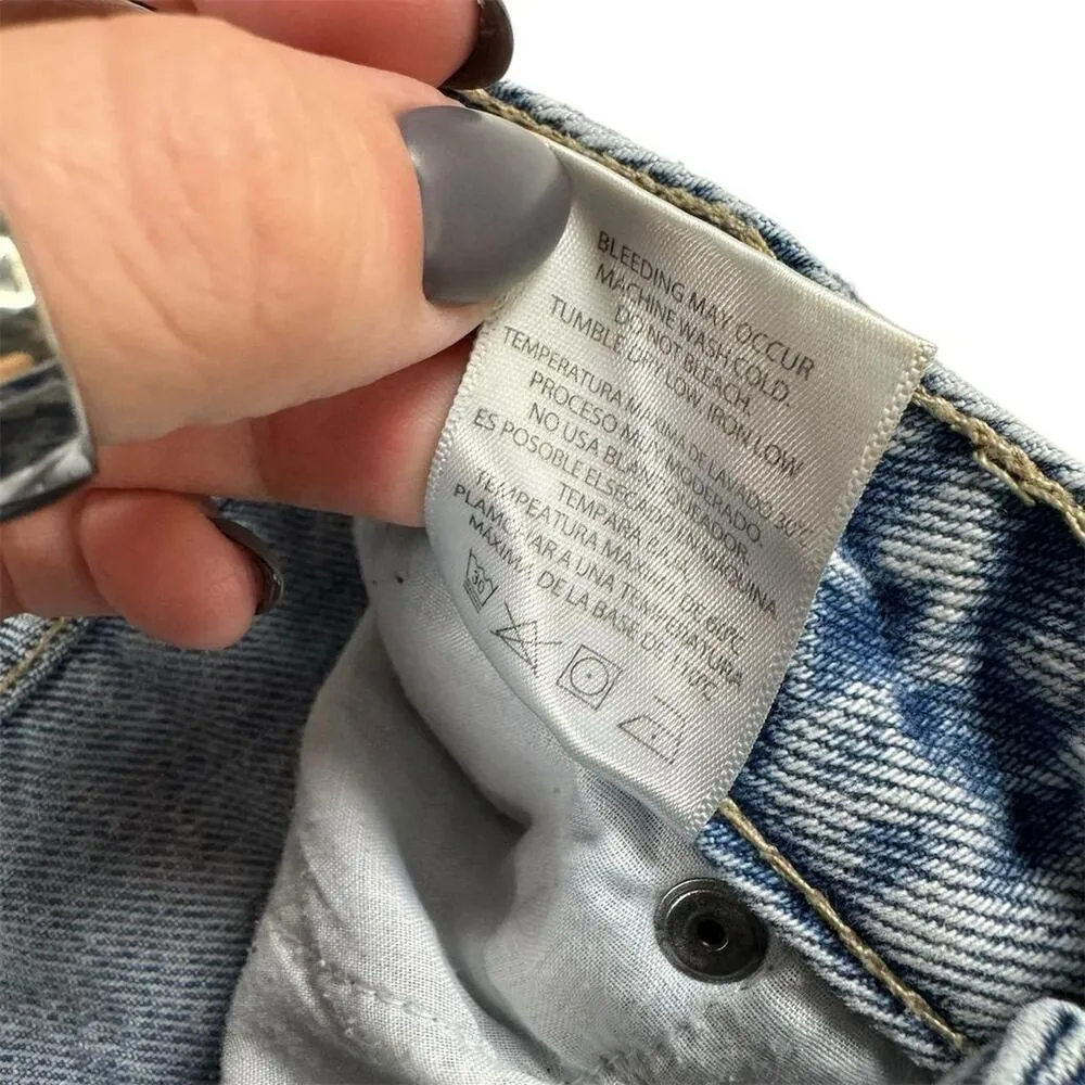 Hidden High Waist Mom Jeans Women Size 31 Blue Denim 90s Dip Dyed Grunge Hip Hop - Image 8