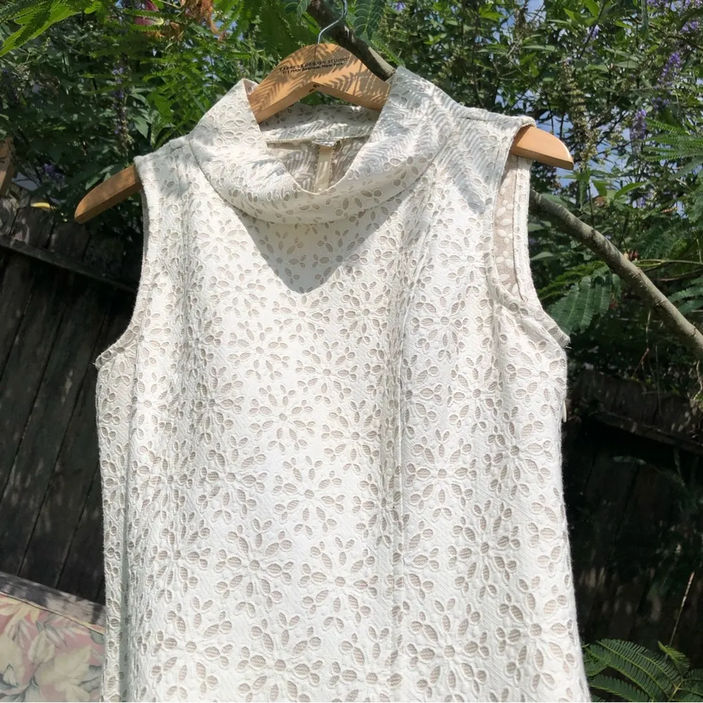 Uncle Frank Ivory Retro Eyelet Dress XS - Image 3