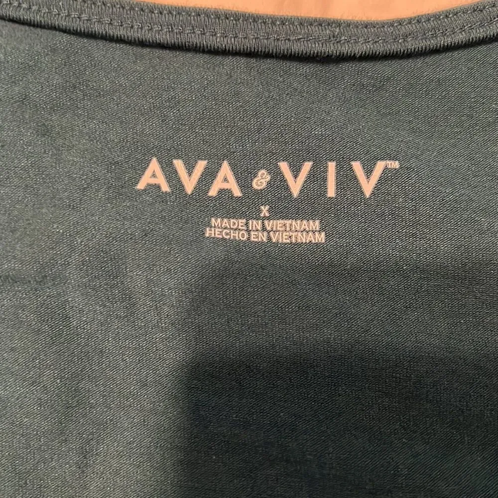 NWT ava & viv 3/4 sleeve dark teal dress w/ full flowy skirt super soft - Image 8