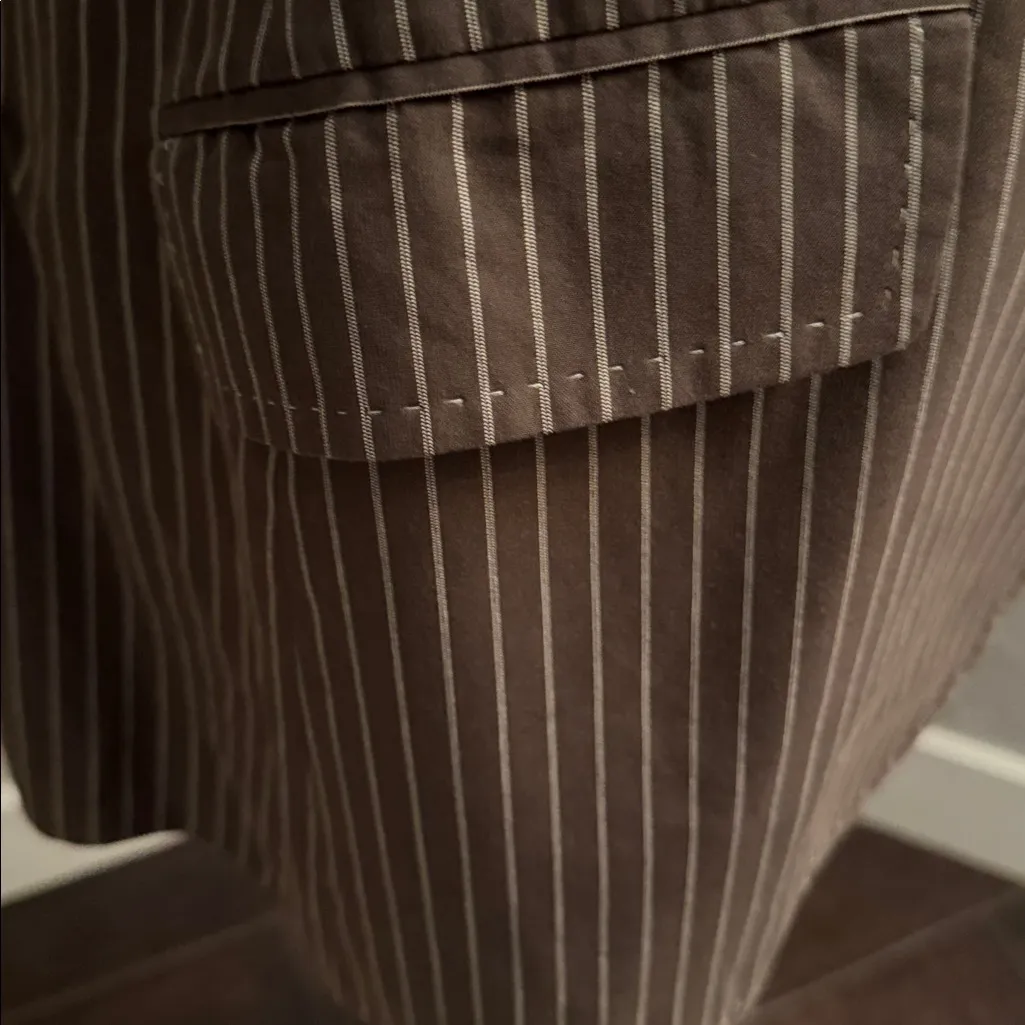 Paul Smith Striped Brown White 2 Button Blazer Size 12 - Image 5