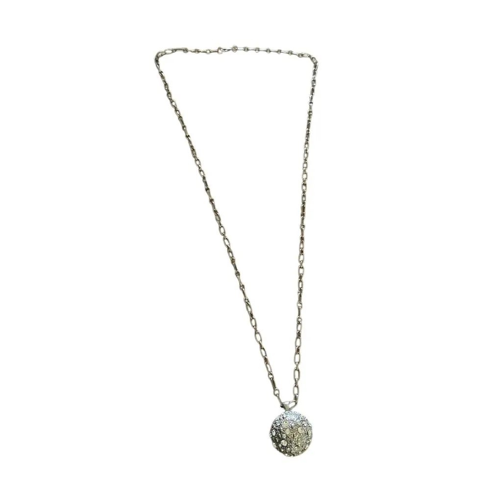 Silver Long Layering chain Rhinestone New Year’s eve Ball Drop pendant necklace - Image 5