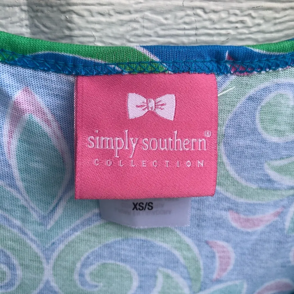 NWOT Simply Southern Womens Dress Blue Elephant Sleeveless XS/S - Image 8