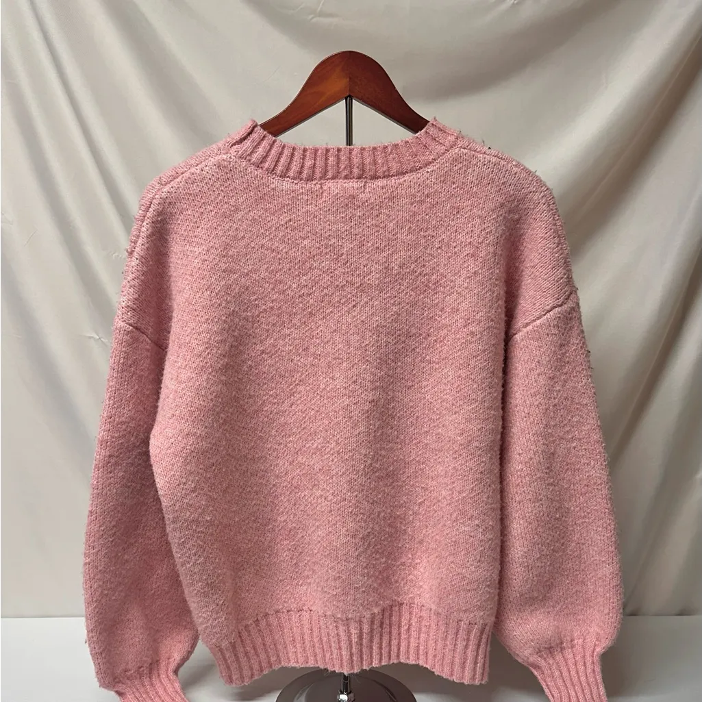 Blu Pepper Pink and White Bow Sweater - Image 2