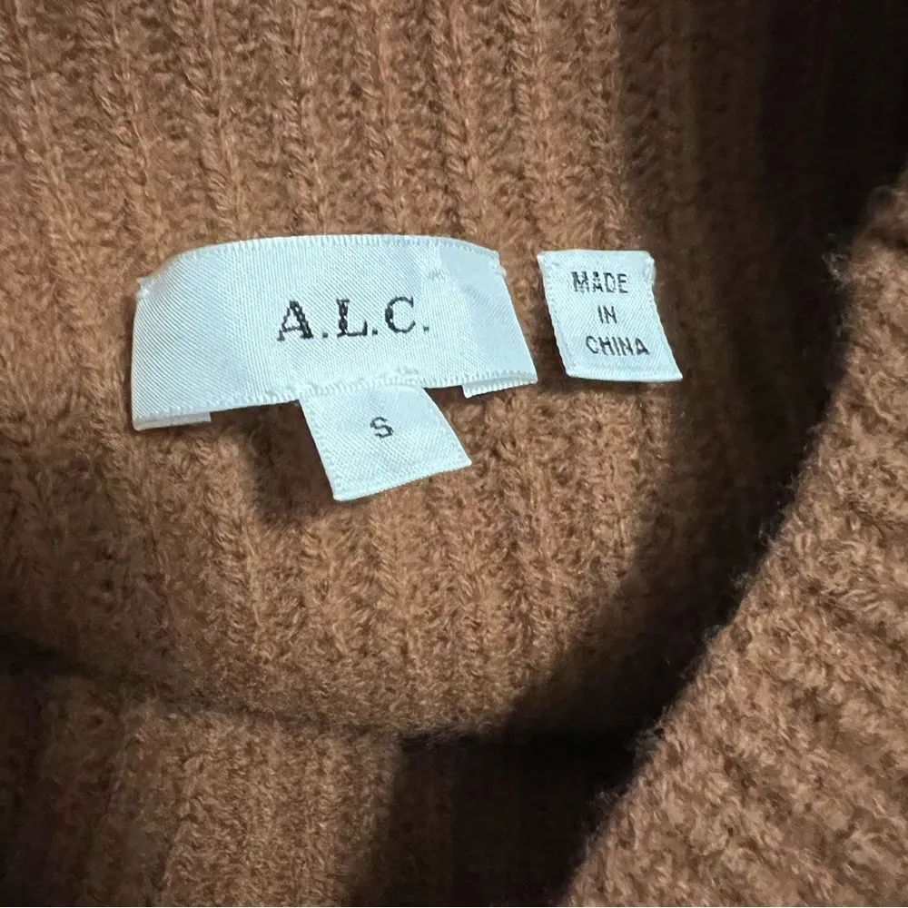 A.L.C. Louise Striped Merino Wool Turtleneck Sweater Boxy Oversized Small - Image 7
