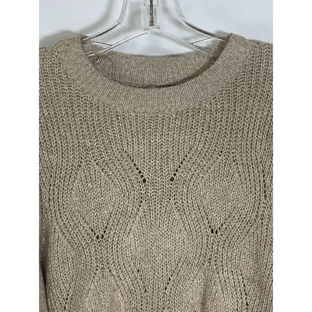 Dreamers by Debut Women's Knitted Sweater Ribbed Cuffs Long Sleeve Brown Large - Image 7