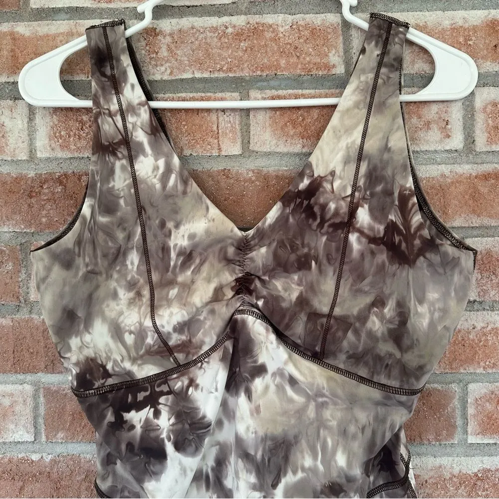 Gymshark Elevate All In One Bodysuit Romper Brown Tie Dye Women’s Large L Yoga - Image 3