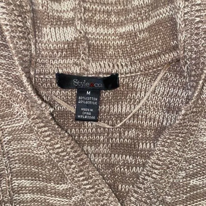 Brown knitted button up babydoll style sweater dress with hood - Image 5