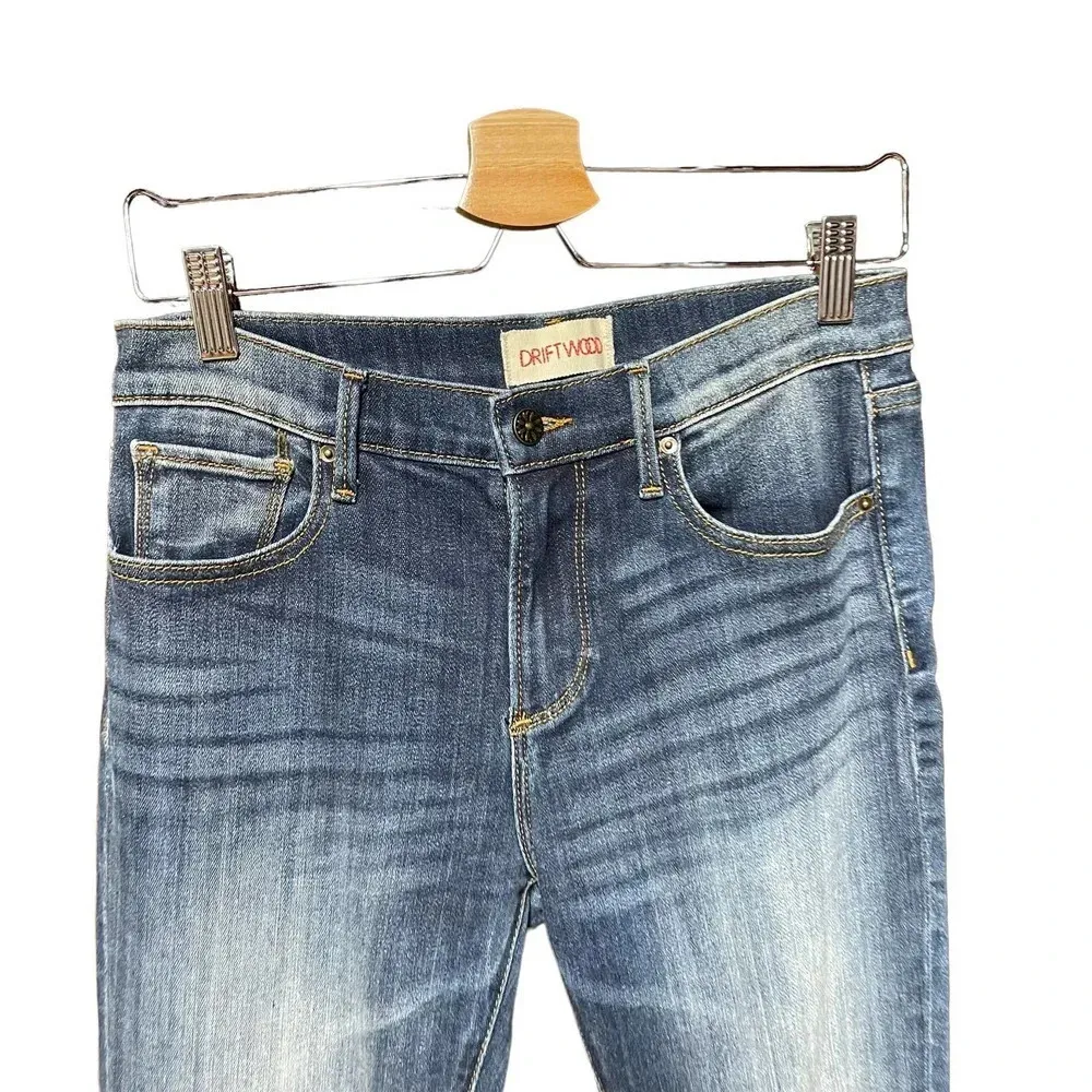 Driftwood Colette Cropped Embroidered Jeans Size‎ 27 - Image 4