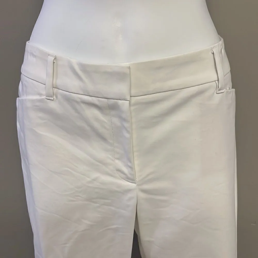 White House Black Market Cream “Perfect Form” Straight Crop Pants- Size 12 - Image 4