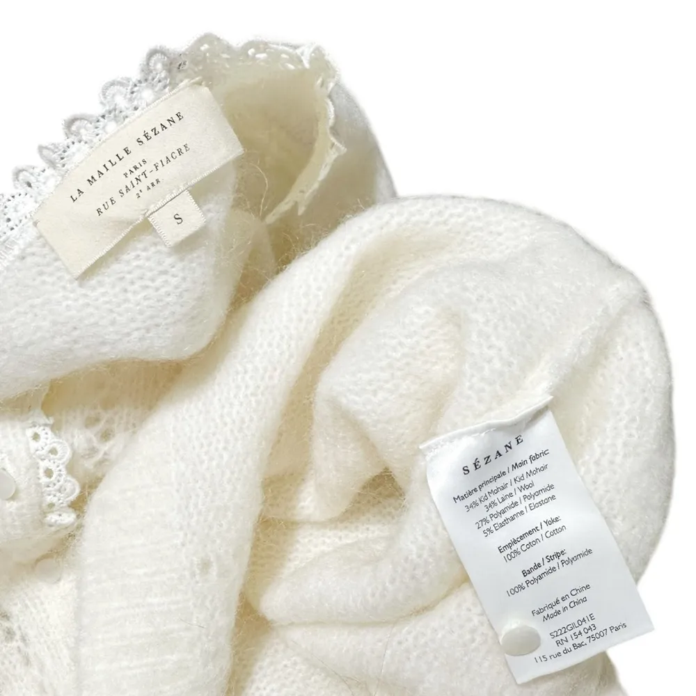 Maryam Wool-Blend Knit Cardigan, Ecru, Small - Image 11