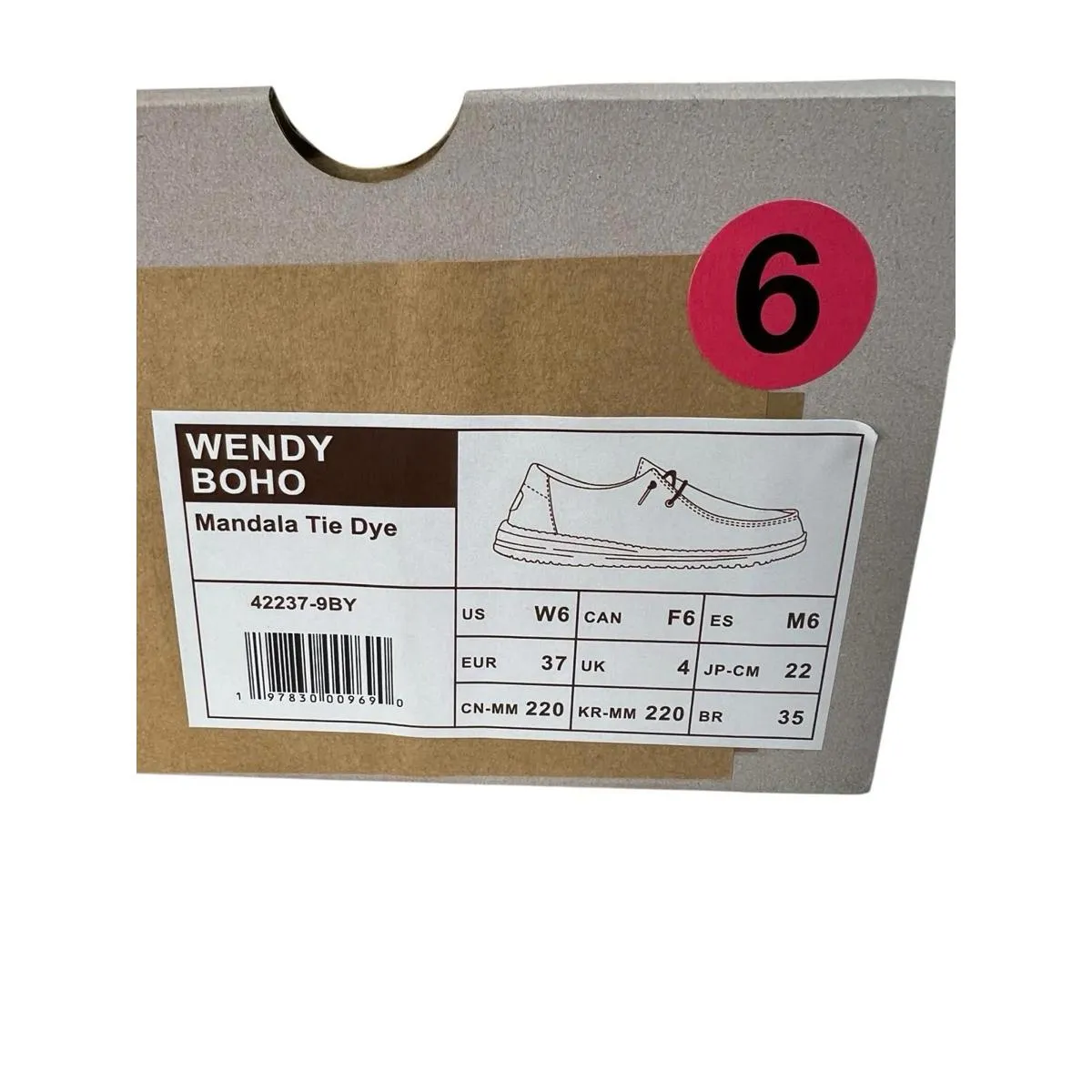 Women's Hey Dude Wendy Boho Mandala Tie Dye Shoes  121419863 Size 6 New W/Tags - Image 5