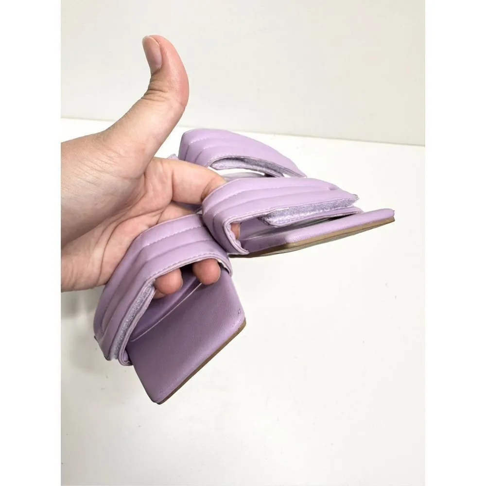 Abound Shoes‎ Womens Size 5 Qarly Heeled Purple Square Toe Slip On Sandals - Image 9