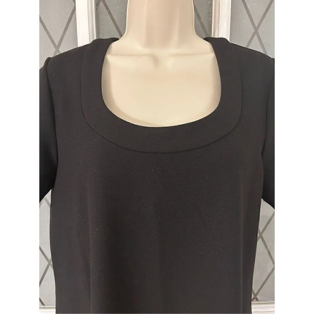 Susan Graver/Style Women's Short Sleeve Black Shift Dress Pullover Size Small - Image 3