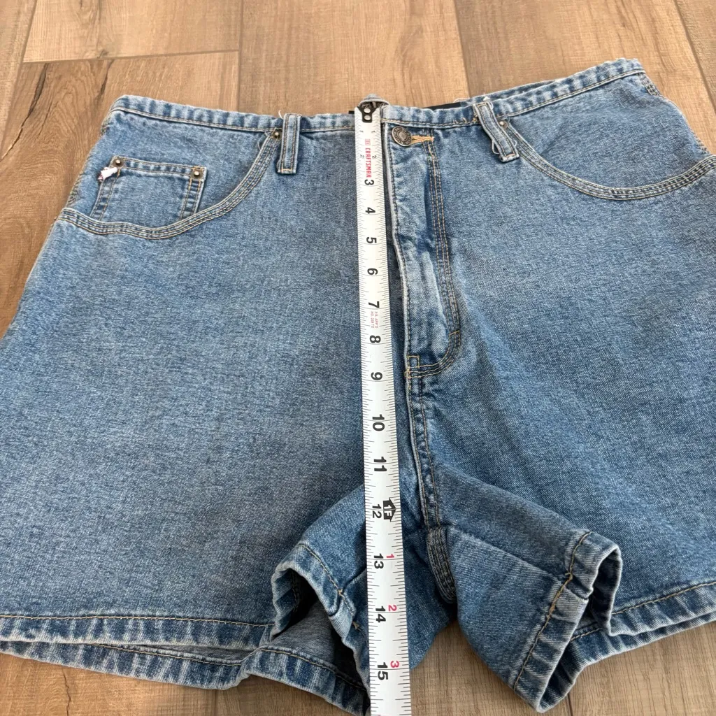 Route‎ 66 Vintage Carpenter Utility mom denim shorts jorts light wash 13/14 - Image 6