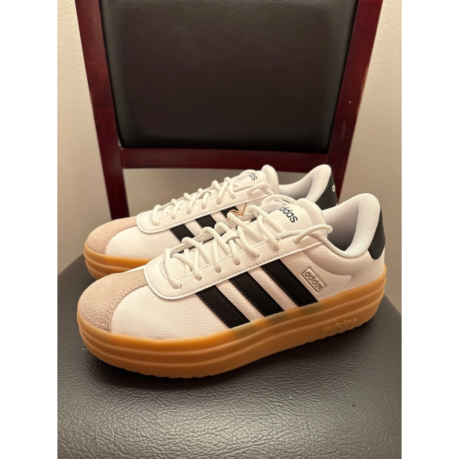 New Adidas VL Court Bold Platform Women's Shoes White Gum Sole Sneaker Size 7.5 - Image 2
