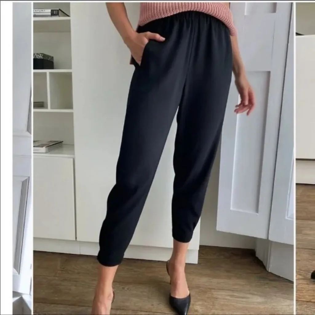 Aritzia Babaton Dexter Ankle Jogger Pants Black Fine Japanese Fabric Size Large - Image 2