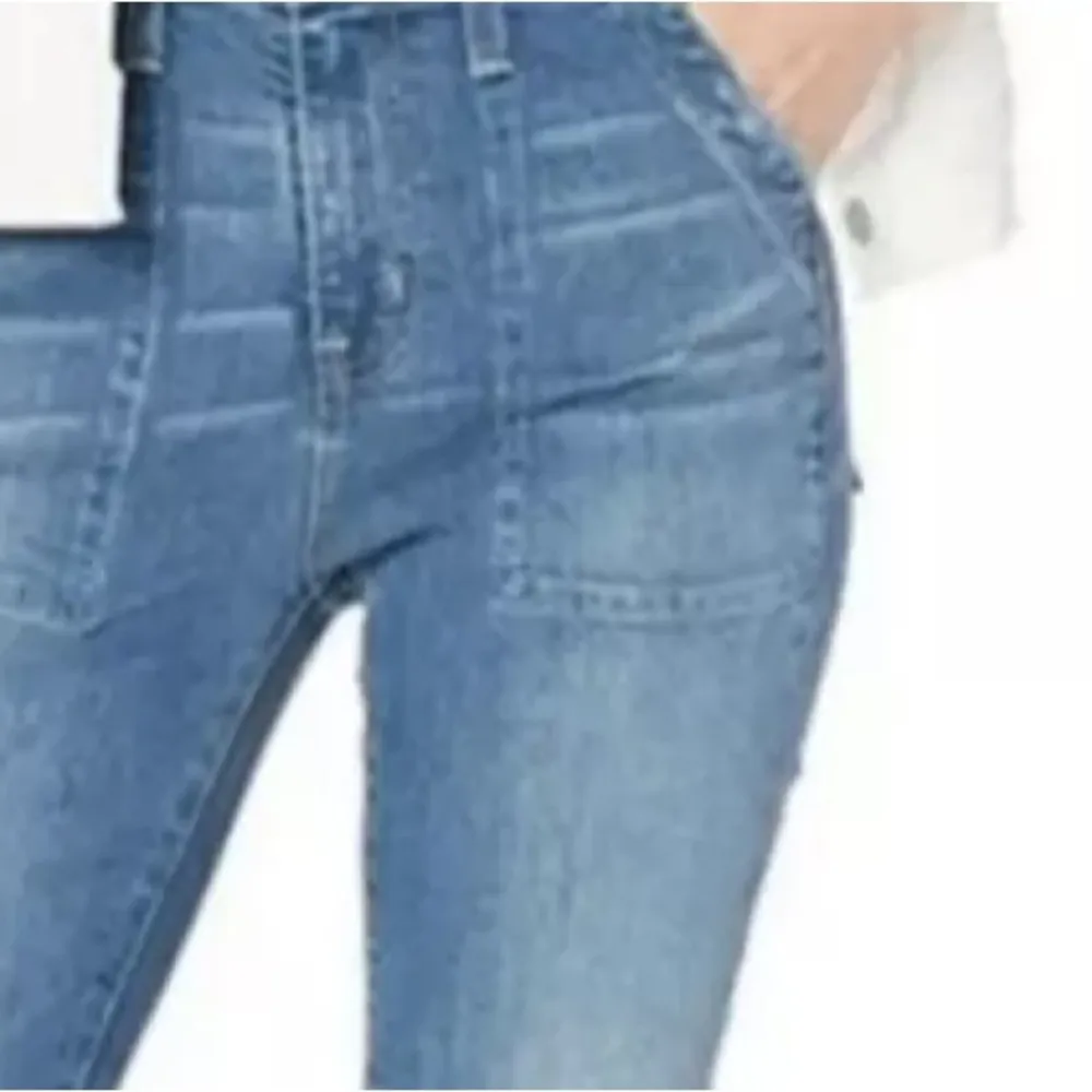 J Crew Factory Crop Denim Utility Patch Pocket Jeans Sz 27/30 Petite NWT Blue - Image 2