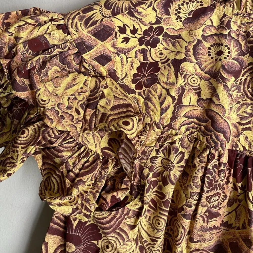 Ulla Johnson Ruffle Sleeve Letty Top in Amber - Image 12