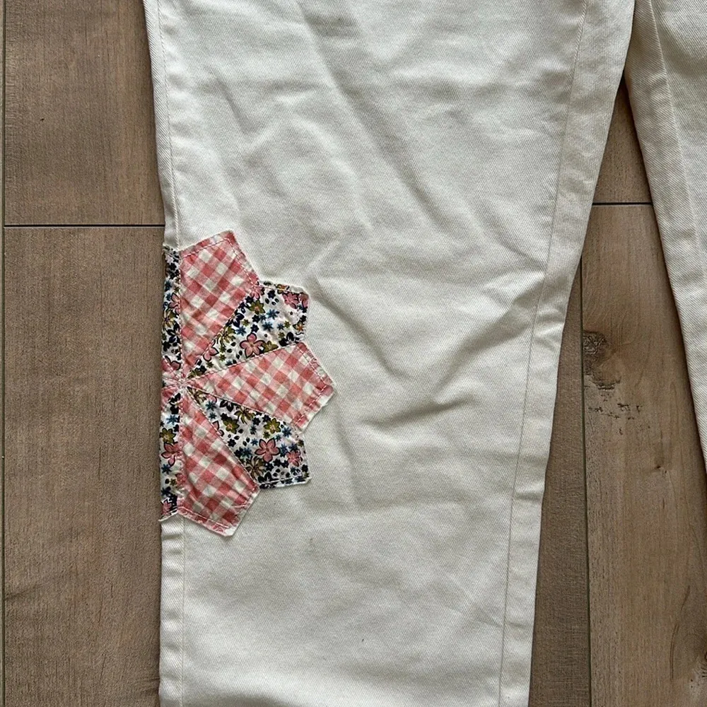 NWT Style & Co Floral Flower Patch Mid Rise Straight Leg Mom Jeans Sz 12 - Image 3