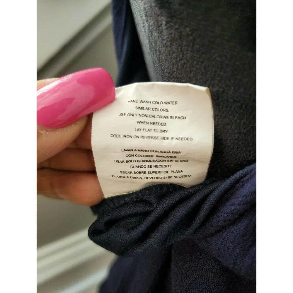 Speechless Women's Blue Floral Tunic Rayon Sleeveless V-Neck Blouse Size Small - Image 10