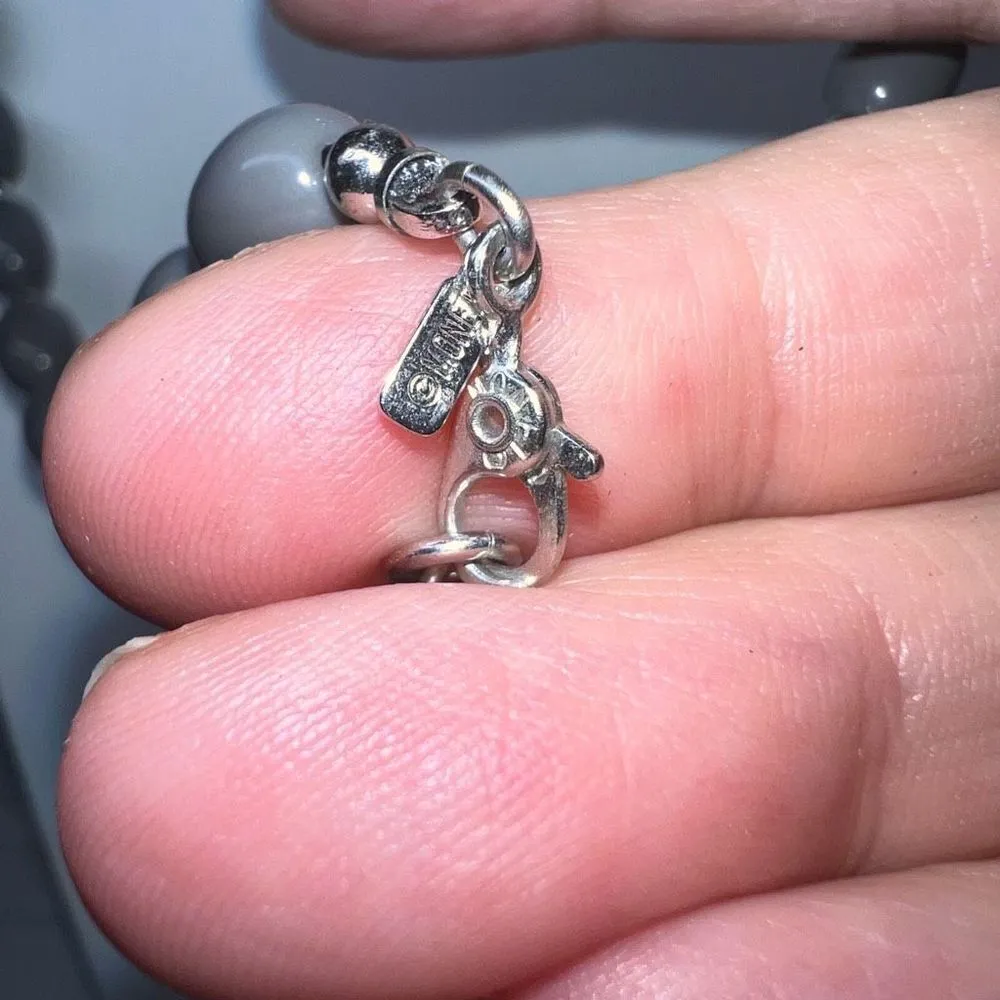 Monet Vintage MCM Graduated Gray Beaded Necklace - Image 6