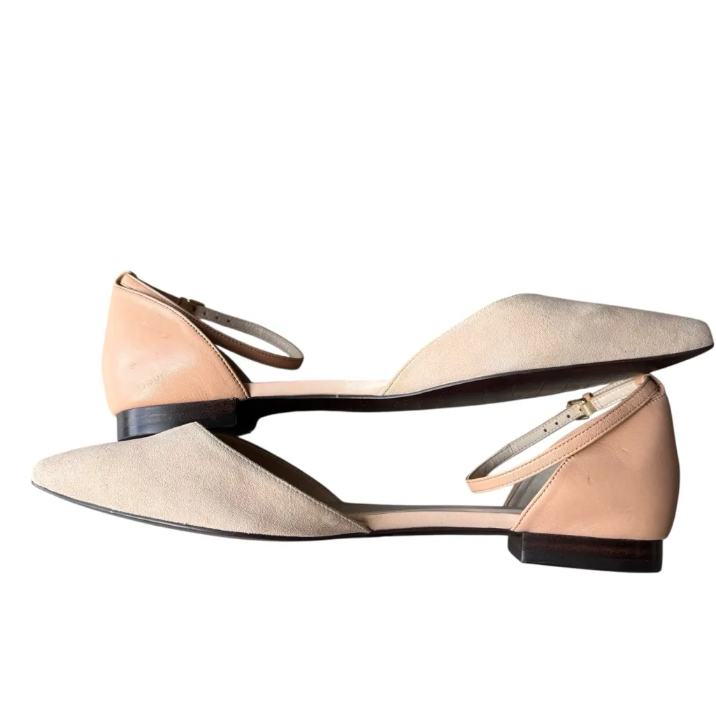 Cole Haan - Nude Suede & Leather D’Orsay Ankle Strap Flats Sz 9.5 - Image 10