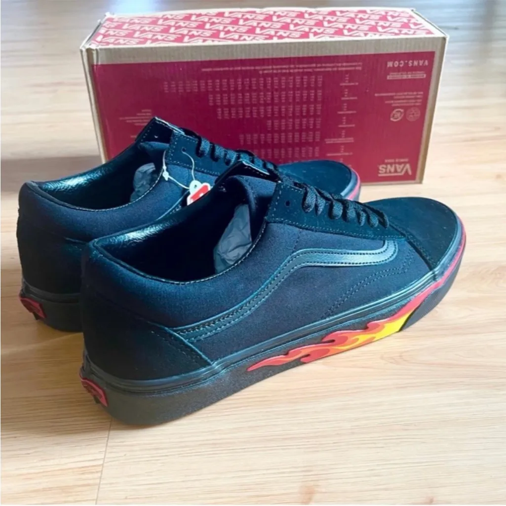 Vans Old Skool 'Flame Wall' Black Women 8.5 US Mens 7.0 US - Image 9