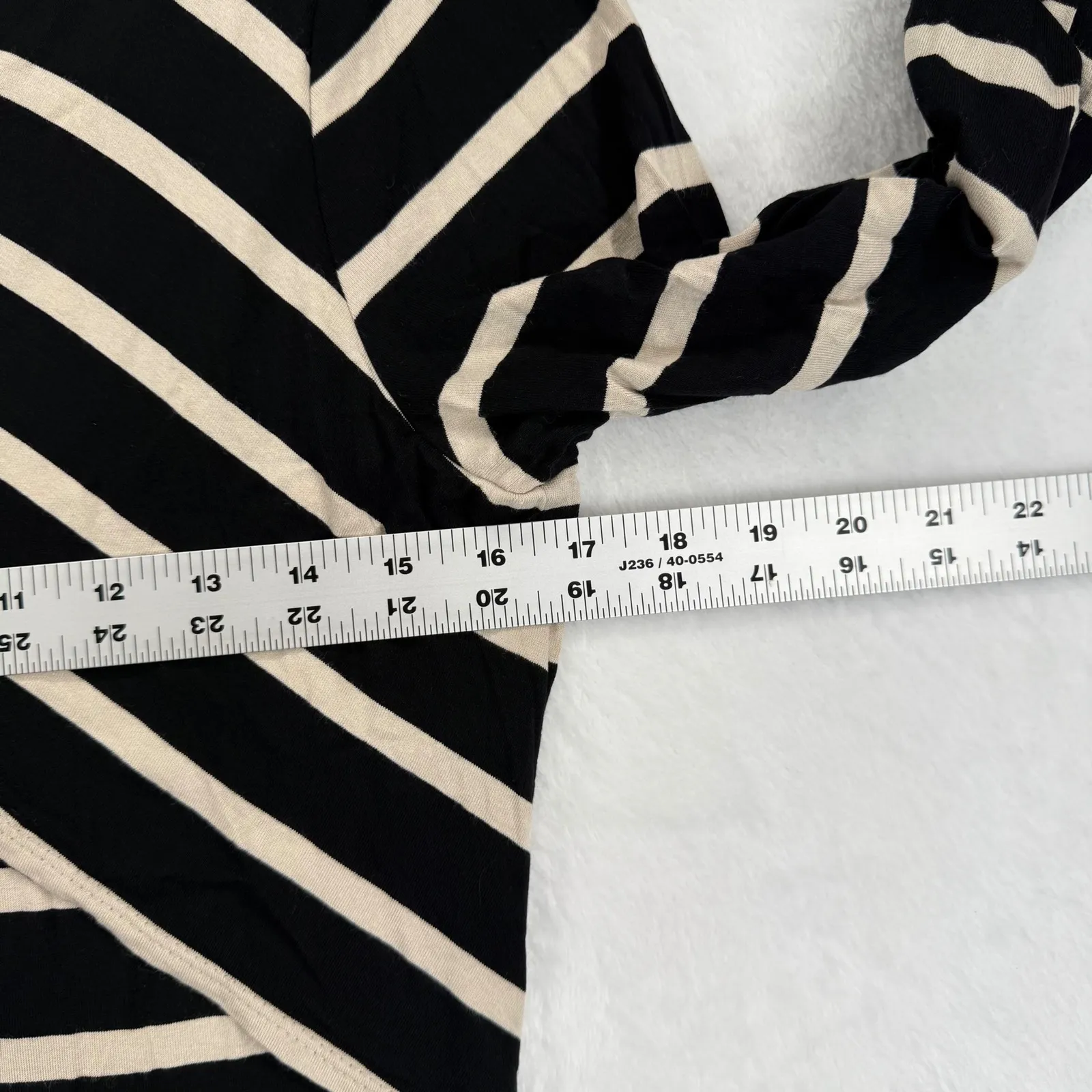 Joseph Ribkoff Striped Dress Women's Size 8 Criss Cross‎ 3/4 Sleeve - Image 2