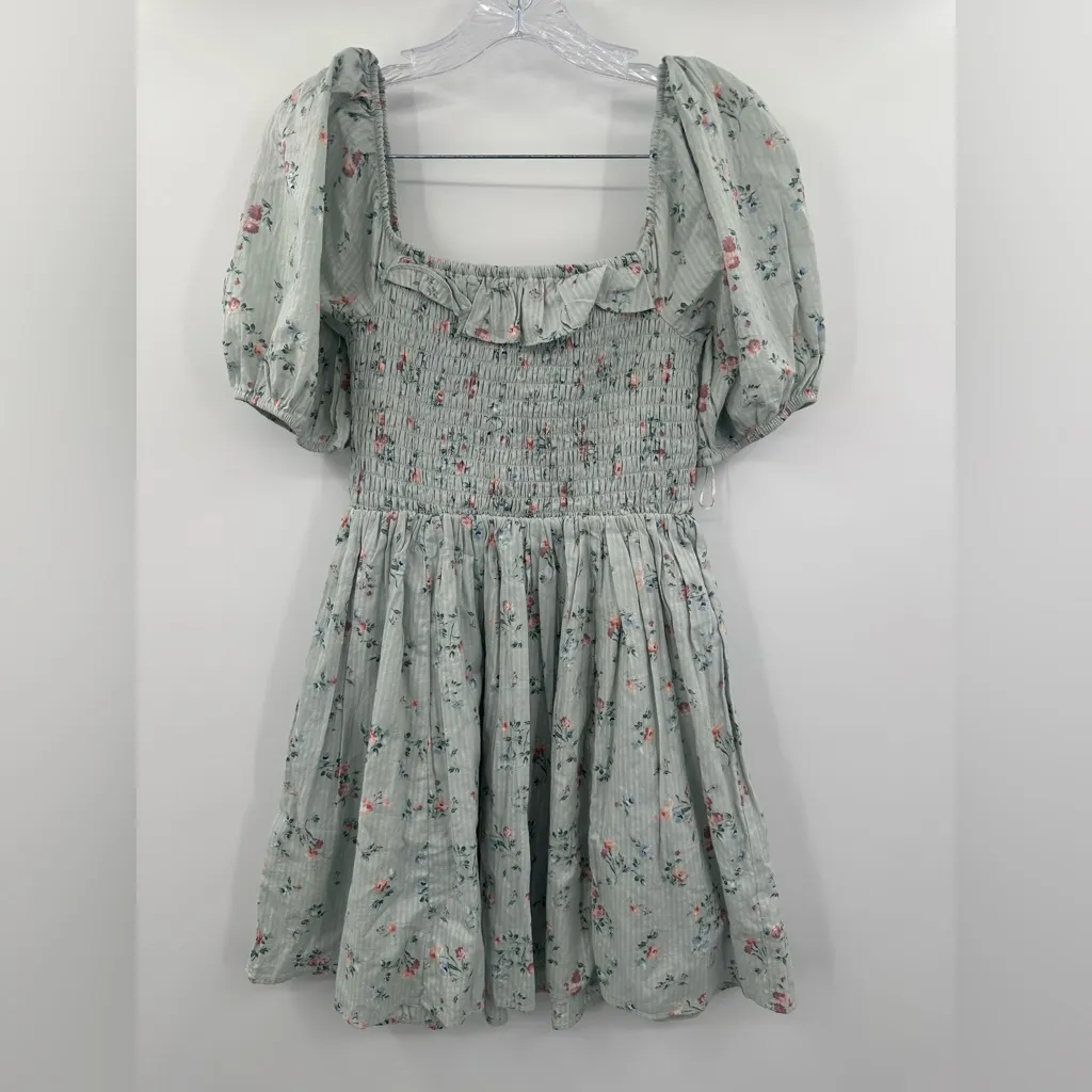 Abercrombie & Fitch Women's NWOT Emerson Poplin Puff Sleeve Mini Dress Size Med - Image 2