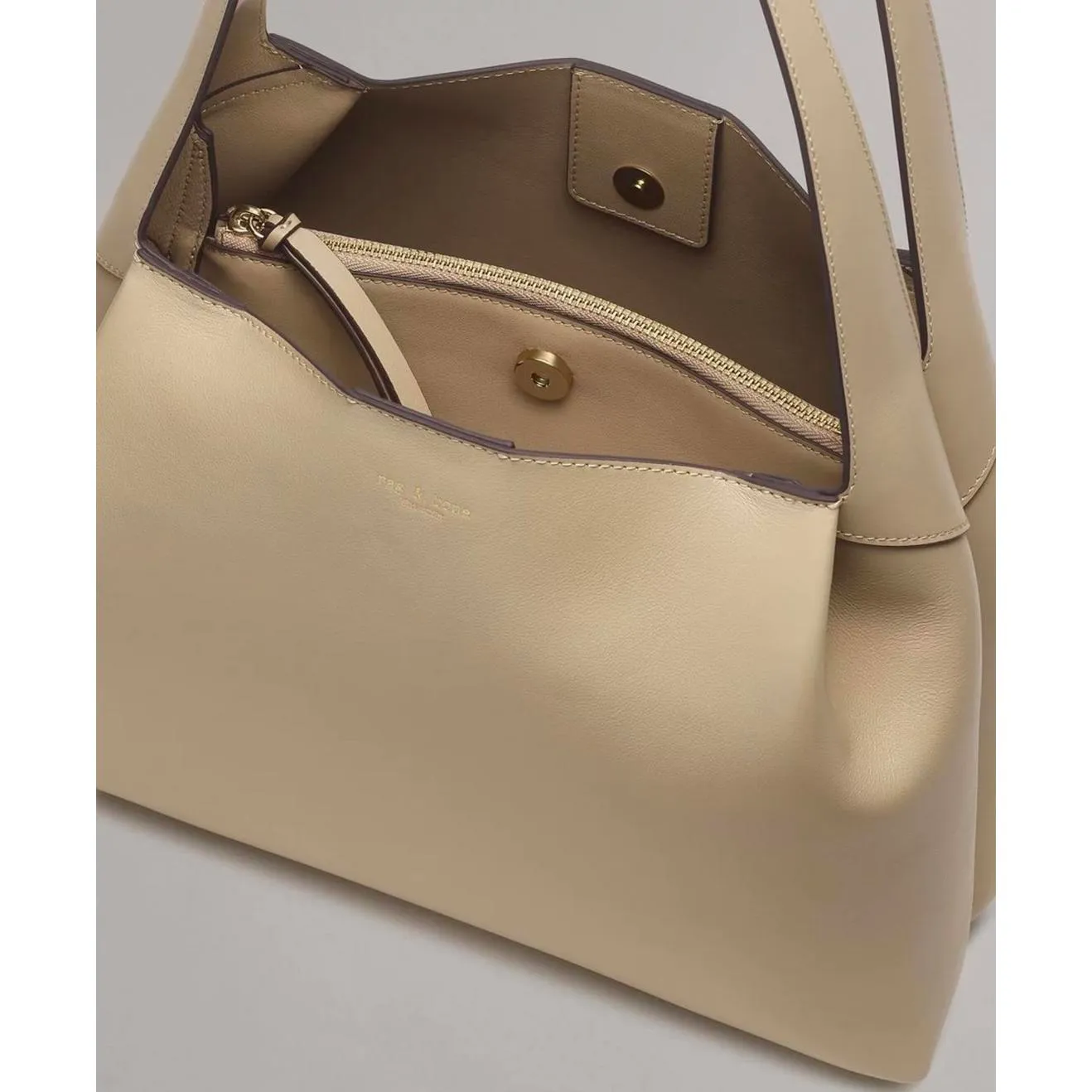 Rag & Bone Slade Calf Leather Tote Bag Tan Greige NWOT - Image 9