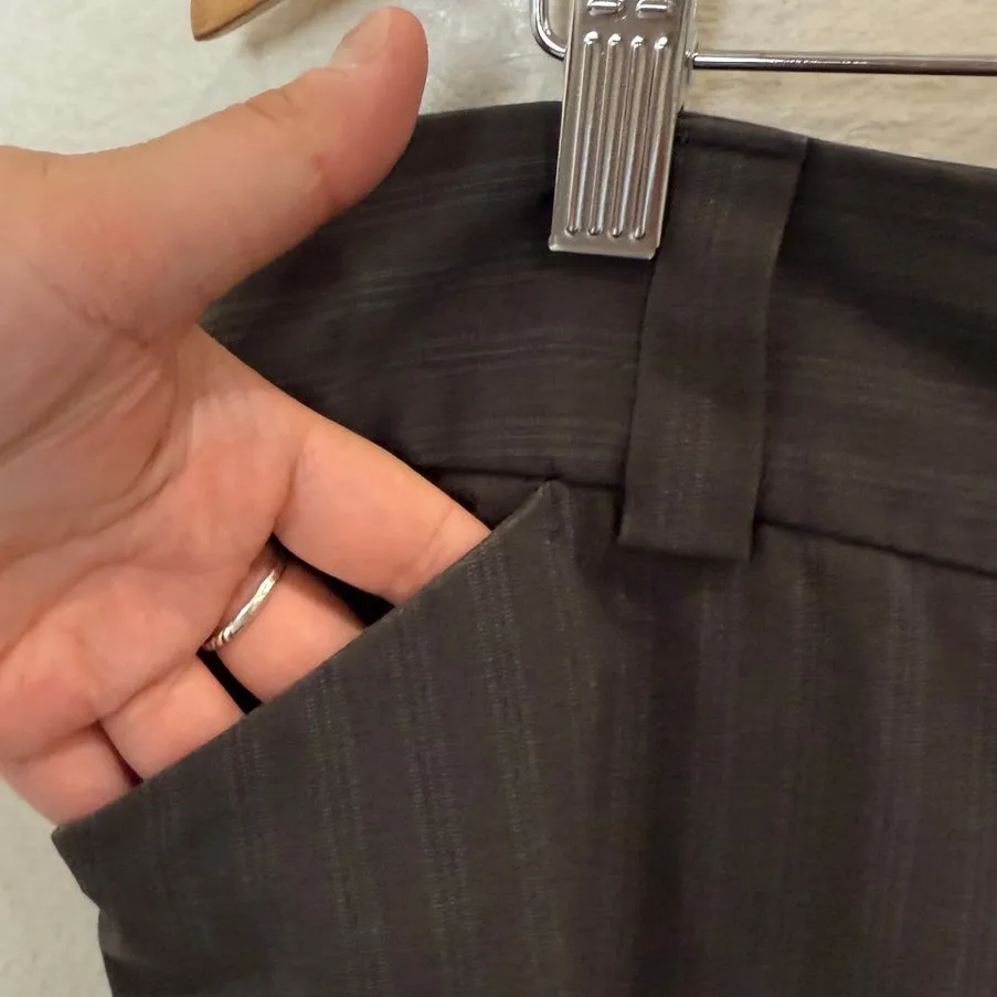 GAP Stretch Curvy Fit Flared Leg Gray Brown Stripe Trouser Pants Women 18 - Image 8