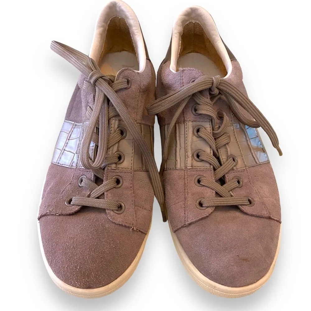 Sam Edelman Marquette Putty Suede Leather Sneakers Size 8 - Image 2